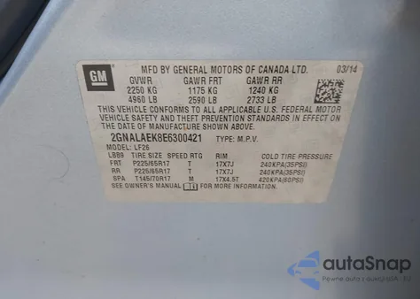 2014 Chevrolet Equinox Ls from USA, damaged, VIN 2GNALAEK8E6300421